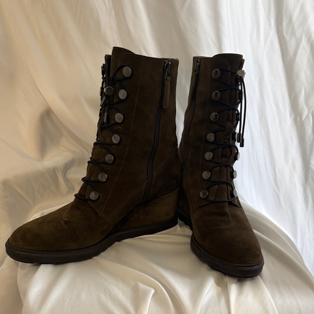Aquatalia Moss Suede Lace-Up Boots